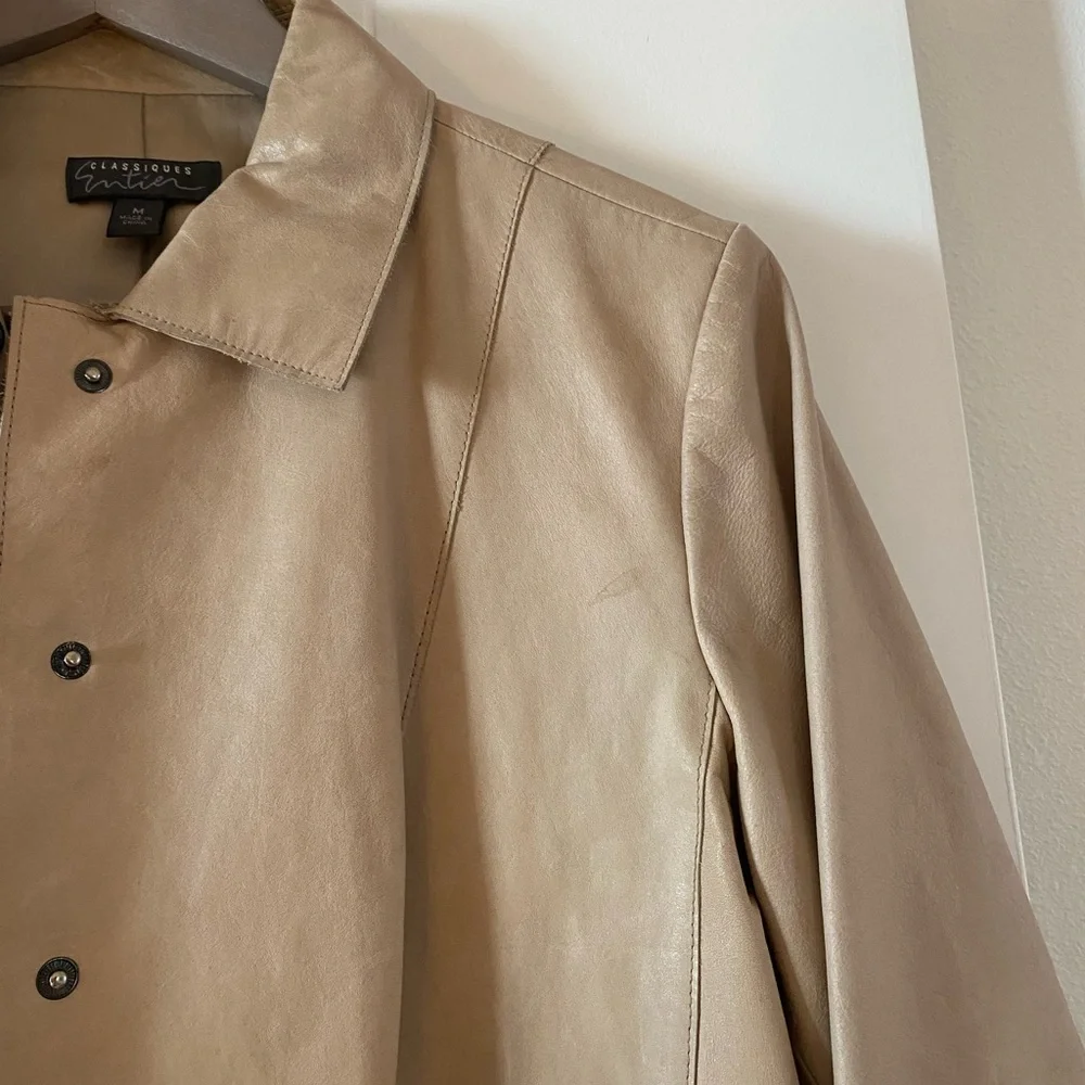 AMAZING Vintage Tan Leather Jacket - Picture 3 of 8